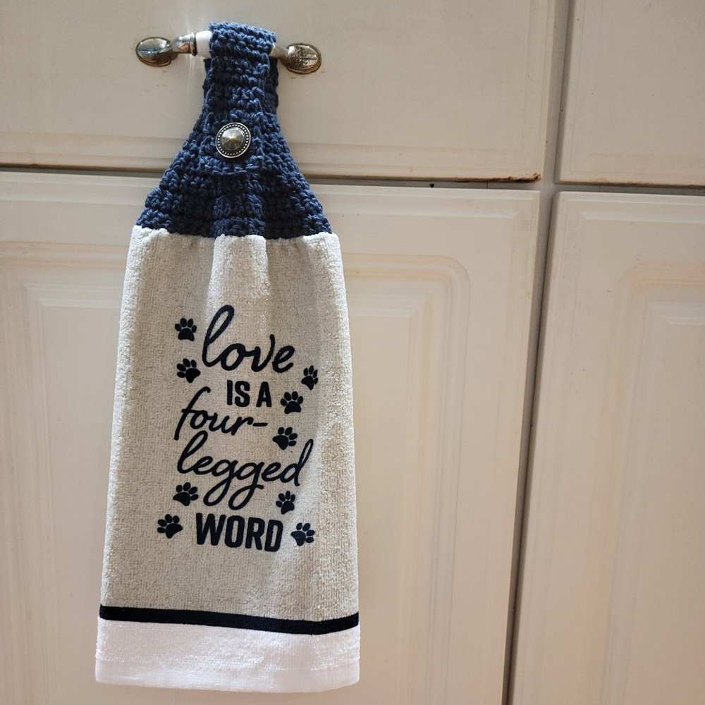 Crochet-topped Tea Towel/Dish Towel